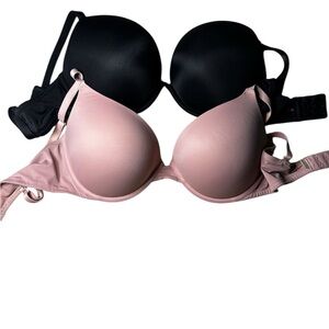 Victoria secret pink  Black and Soft Pink Women's Bra Set